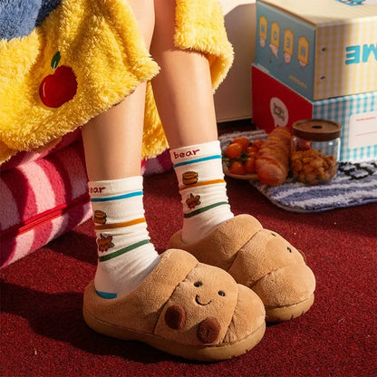 Flauschige Damen-Winterpantoffeln in Croissantform – Ansicht 5